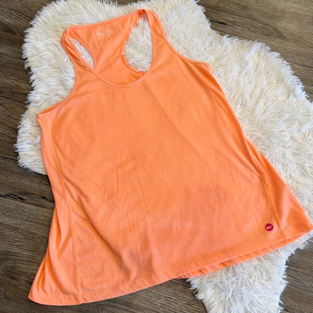 Vineyard Vines Athletic Tank Racerback Neon Small Gym Run Disneybound Summer